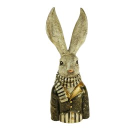 Bust of rabbit Alfred, black/white