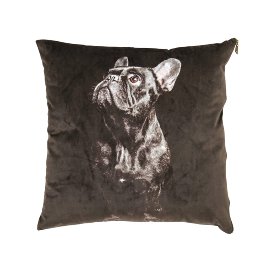 Coussin Frenchie, noir