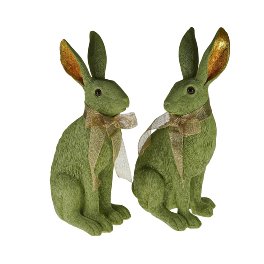 Bunny w. glitter bow, green