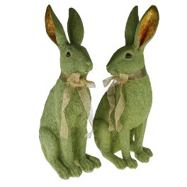 Bunny w. glitter bow, green