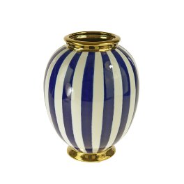 Vase, gestreift, blau/weiß gestreift