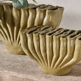 Vase coral, green
