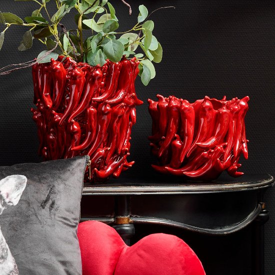 Vase Chili, bordeaux red
