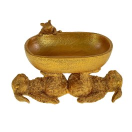 Decorative bowl Bunny family, gold