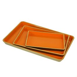 Set de 3 pièces plateau, orange