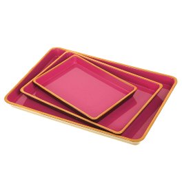 S/3 tray, pink