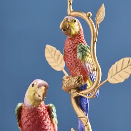 Candle holder parrots