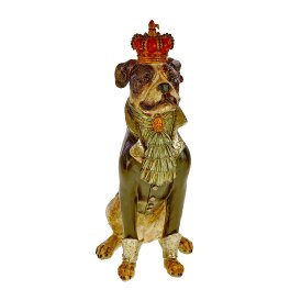 Emperor dog figurine, multicoloured