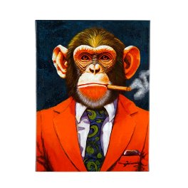 Picture smoking Monkey, hand painted