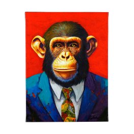 Tableau Business Monkey, peint à la main