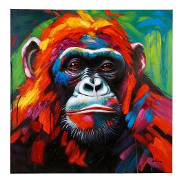 Tableau Gorille, peint à la main