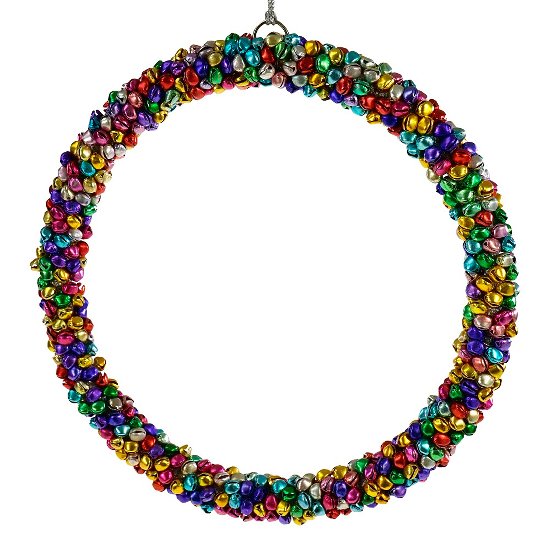 Hanging wreath w. beads, multicoloured