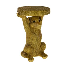 Side table dog, gold