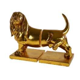 S/2 Bookend Dachshund, gold