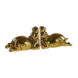 S/2 Bookend Hippo, gold
