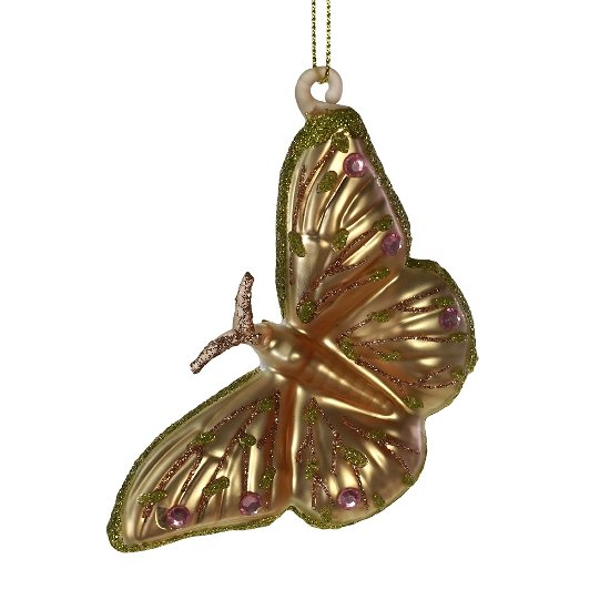 Glass hanger butterfly, pink