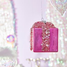 Glass hanger present, 2 ass., pink/light
