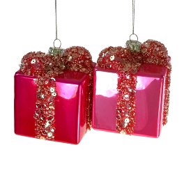 Glass hanger present, 2 ass., pink/light