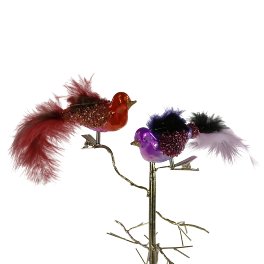 Clamp bird, 2 ass., red/purple