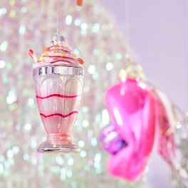 Glass hanger milkshake, light pink