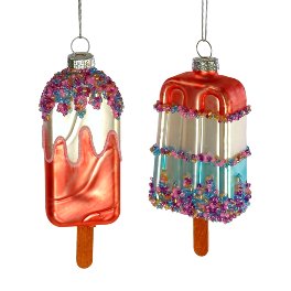 Glass hanger popsicle 2 ass., multicoloured