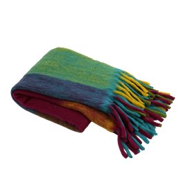 Blanket mohair, colourful chequered