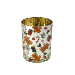 Candle holder, Gingerbread, clear