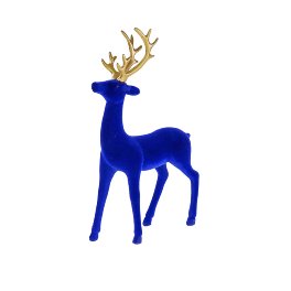 Deer, blue, flocked