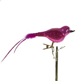 Oiseau à pince avec plume, rose