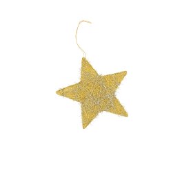 Sisal star, gold, 15cm
