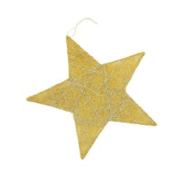 Sisal star, gold, 30cm