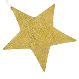 Sisal star, gold, 40cm