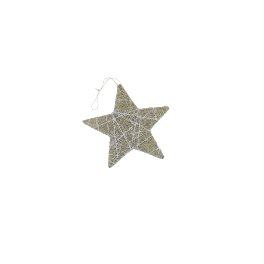 Sisal star, silver, 15cm