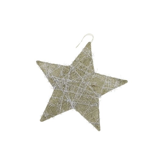 Sisal star, silver, 25cm