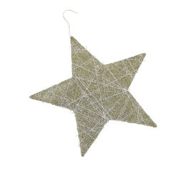 Sisal star, silver, 30cm