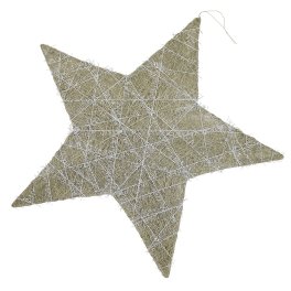 Sisal star, silver, 40cm