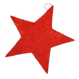 Étoile en sisal, rouge, 40cm