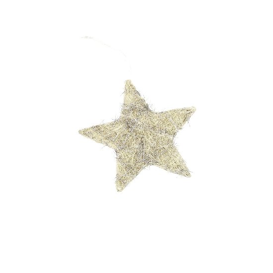 Étoile en sisal, blanc, 15cm