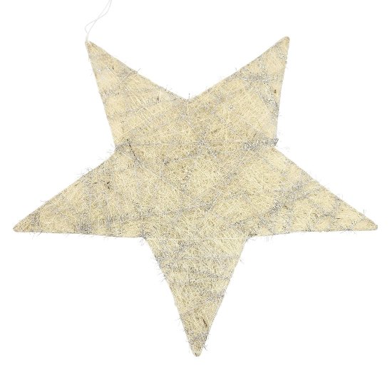 Sisal star, white, 40cm