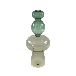 Vase Blob, grau/grün, Glas