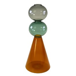 Vase Noel, green/orange