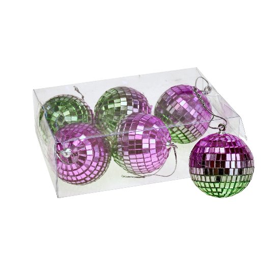 S/6 disco ball, green/pink