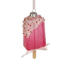 Glass hanger popsicle, pink