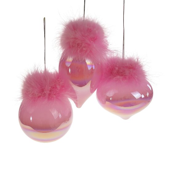 Glass ball/onion/cone, pink