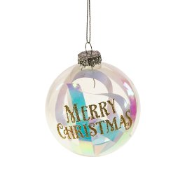 Glass ball Merry Christmas, clear