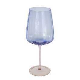 Red wine glass, blue