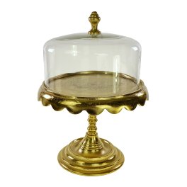 Cake plate Charlotte w. stand, gold