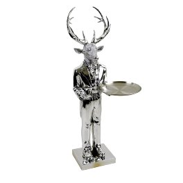 Deer bust server, silver
