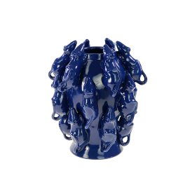Vase w. mice, blue