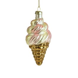 Glass hanger ice cone, pink
